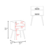 Mesa de Noche Didi Wengue 40x58cm con Un Compartimiento y con Conector de Carga USB