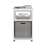 Mesa Auxiliar Mercer Blanco 30.4x48.4cm Rectangular con Dos Compartimientos y con Conector de Carga USB