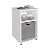 Mesa Auxiliar Mercer Blanco 30.4x48.4cm Rectangular con Dos Compartimientos y con Conector de Carga USB