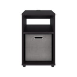 Mesa Auxiliar Mercer Wengue 30.4x48.4cm Rectangular con Dos Compartimientos y con Conector de Carga USB