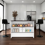 Isla de Cocina Fendi Blanco y Wengue 120x90cm con Dos Compartimientos y Dos Entrepaños