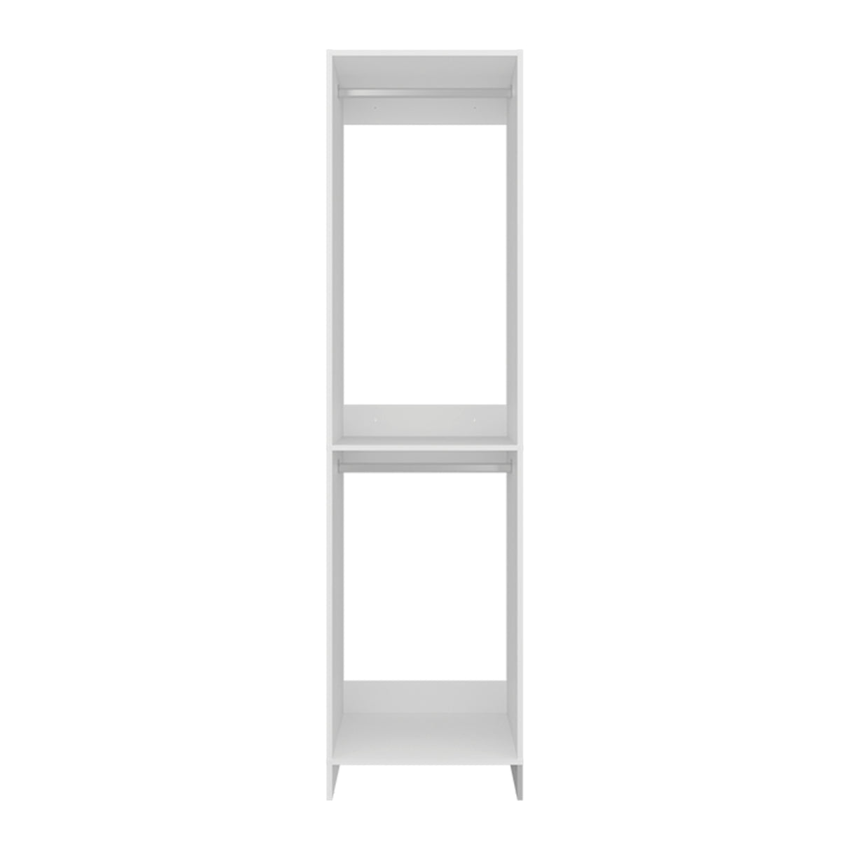 Closet Independiente Blanco 55.8x213.4cm con Dos Compartimientos con Colgadero de Ropa
