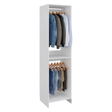 Closet Independiente Blanco 55.8x213.4cm con Dos Compartimientos con Colgadero de Ropa