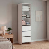 Closet Independiente Blanco 55.8x213.4cm con Tres Cajones y Tres Compartimientos