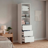 Closet Independiente Blanco 55.8x213.4cm con Tres Cajones y Tres Compartimientos