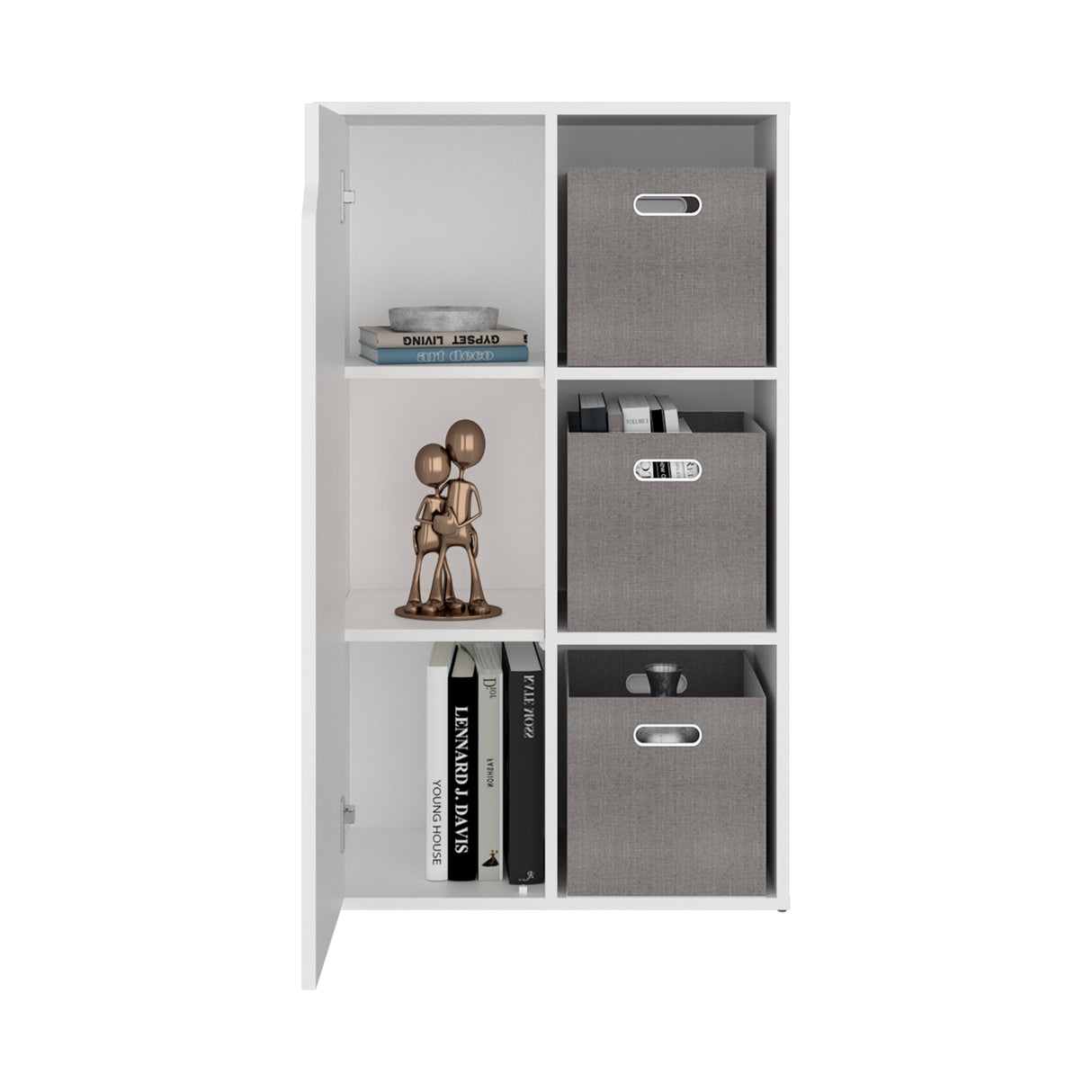 Estantería Vicco Blanco 59.9x102cm Rectangular con Tres Compartimientos y Dos Entrepaños