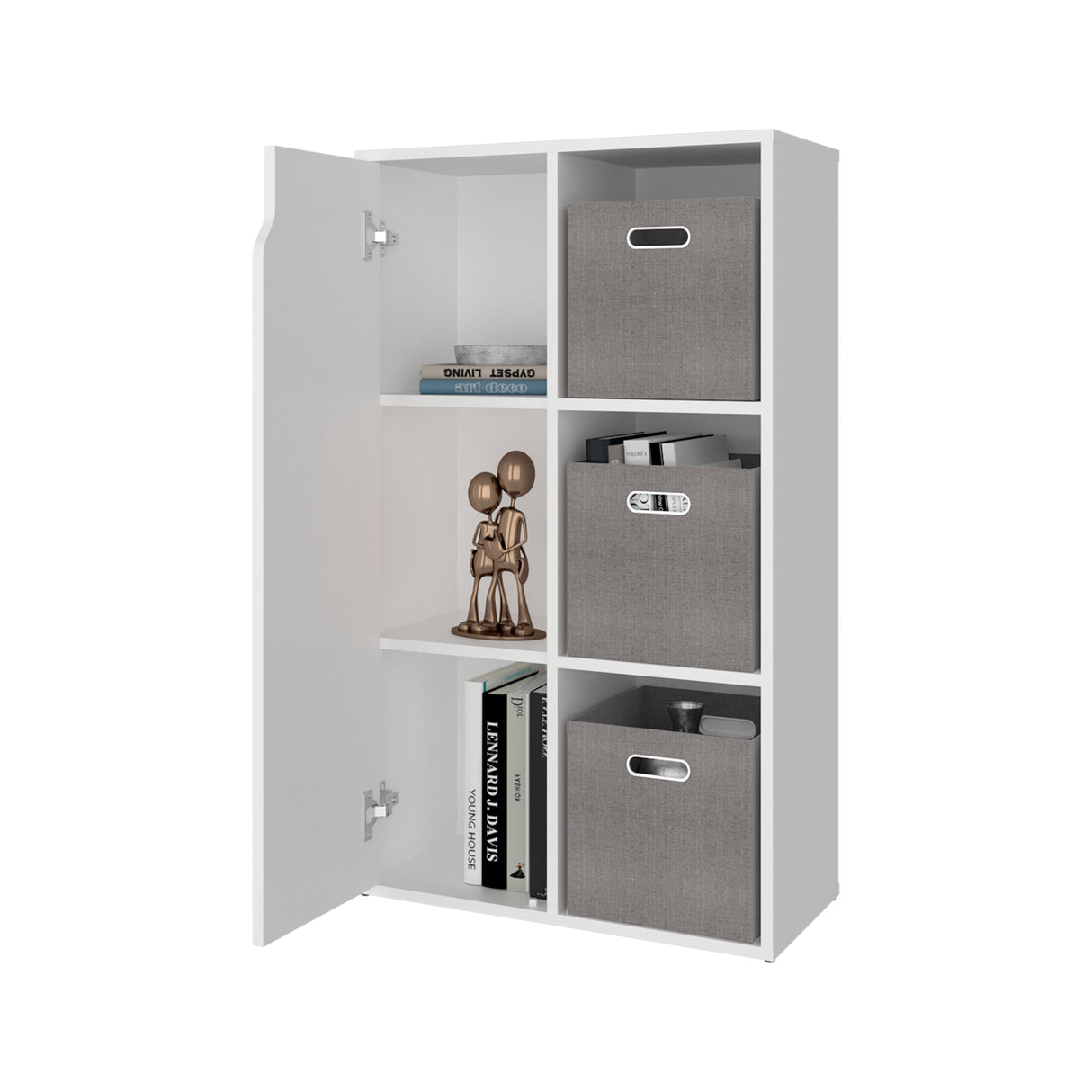 Estantería Vicco Blanco 59.9x102cm Rectangular con Tres Compartimientos y Dos Entrepaños