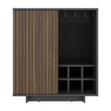 Bar Bowie Plomo 70x78.6cm con Siete Compartimientos y con Seis Portabotellas