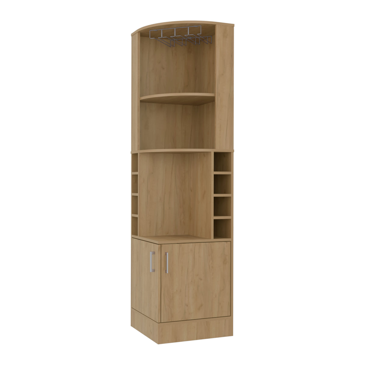 Bar Beijing Fresno 46.9x180.6cm con Tres Compartimientos y con Ocho Portabotellas