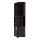 Bar Beijing Nogal 46.9x180.6cm con Tres Compartimientos y con Ocho Portabotellas