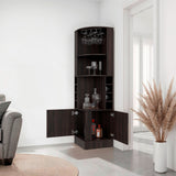 Bar Beijing Nogal 46.9x180.6cm con Tres Compartimientos y con Ocho Portabotellas