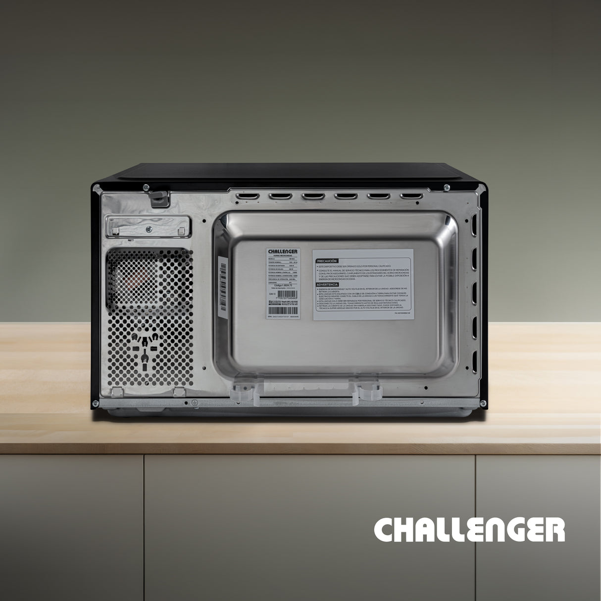 Horno Microondas Challenger Negro 49.5x29cm de 28 Litros con Función Airfryer