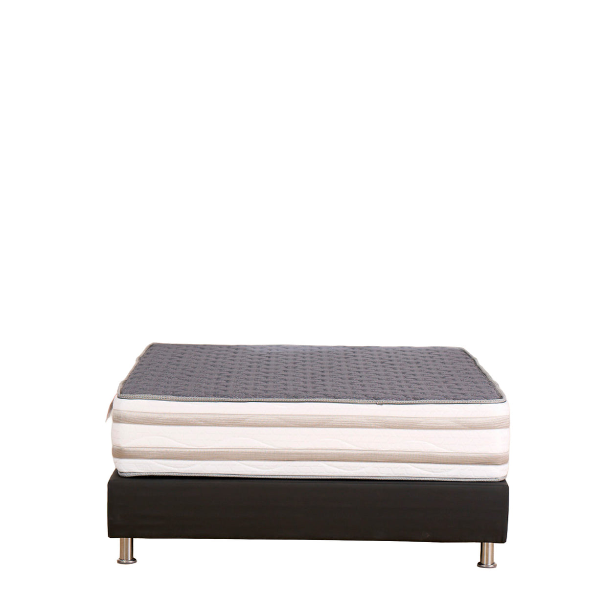 Colchón Moserrate Gris y Blanco Queen 160 X 190 Cm Ortopedico Firme de Espuma y Doble Faz
