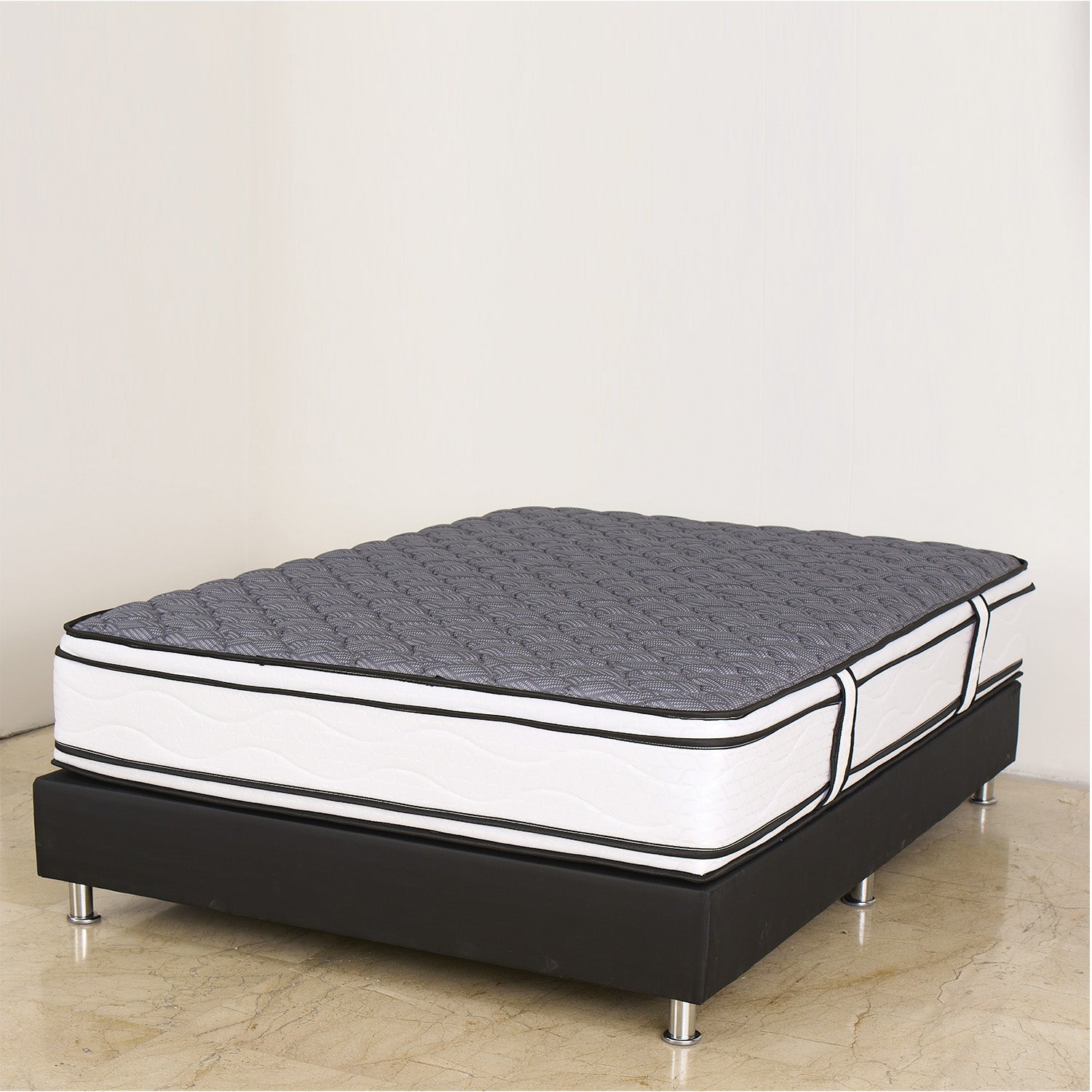 Colchón Andes Resor Gris y Blanco King 200 X 200 Cm Ortopedico Medio Suave de Resortes y Doble Faz