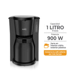 Cafetera Eléctrica Kalley Negro 25.6x33.5cm para Ocho Tazas con Sistema Antigoteo