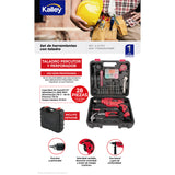 Set de Taladro Percutor Kalley Negro y Rojo 31.8x23.4cm