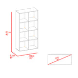 Biblioteca Lena Blanco 61.7x122.1cm Rectangular con Ocho Compartimientos y con Cuatro Cajas de Tela