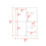 Librero Blanco 59.9x77cm Rectangular con Dos Compartimientos