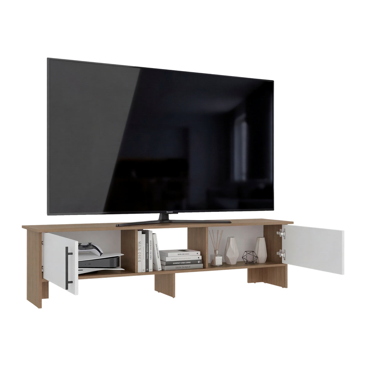 Rack de TV Dago Fresno Europeo 160x41.8cm para TV Hasta 65" Pulgadas con Un Compartimiento