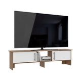 Rack de TV Dago Fresno Europeo y Blanco 160x41.8cm para TV Hasta 65" Pulgadas con Un Compartimiento