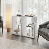 Mesa de Centro Everett Blanco 39.8x63.4cm Rectangular con Compartimiento