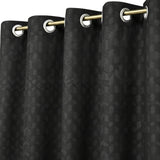 Cortina Jacquard Premium Negro 270x200cm Acústica de Figuras Geometricas