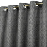 Cortina Jacquard Premium Gris Oscuro 270x200cm Acústica de Figuras Geometricas