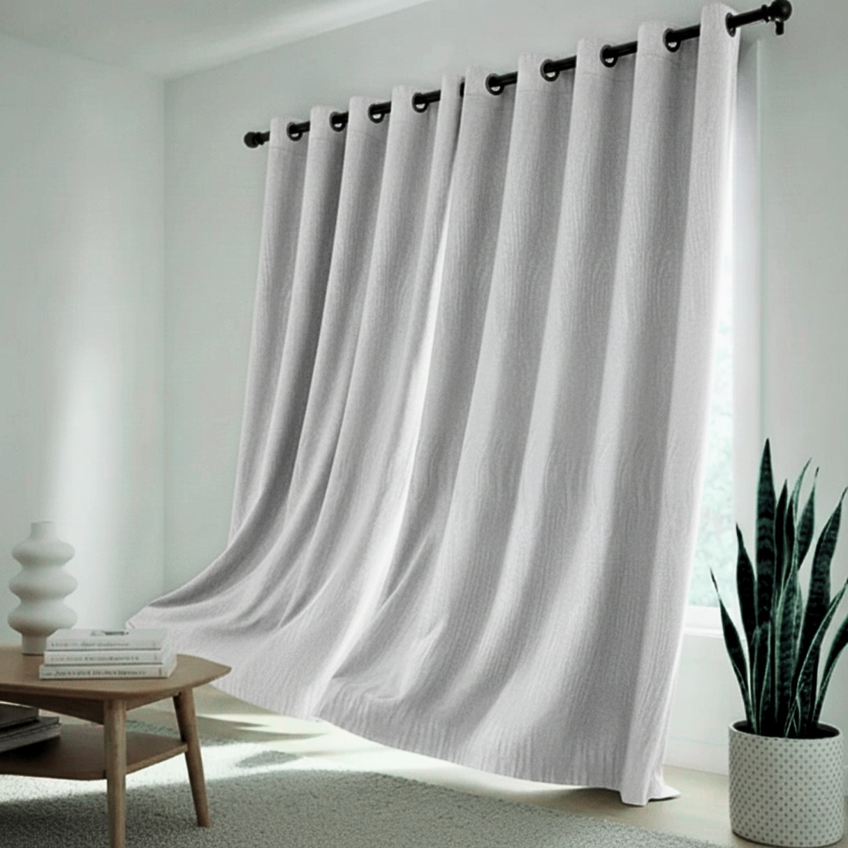 Cortina Blackout Gris Claro 280x220cm Doble Faz Acústica de Lineas