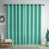 Cortina Blackout Verde Menta 280x220cm Doble Faz Acústica de Lineas