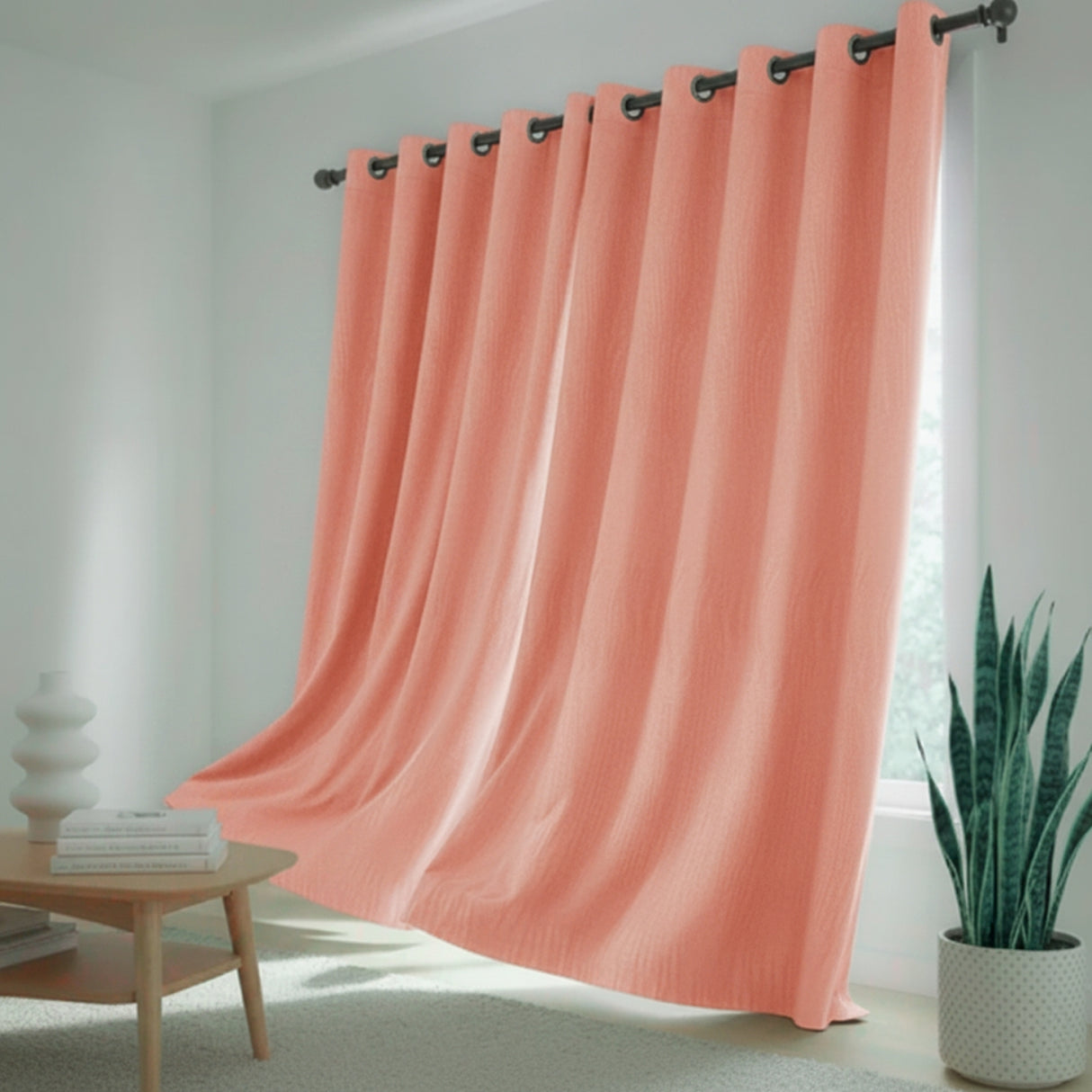 Cortina Blackout Coral 280x220cm Doble Faz Acústica de Lineas