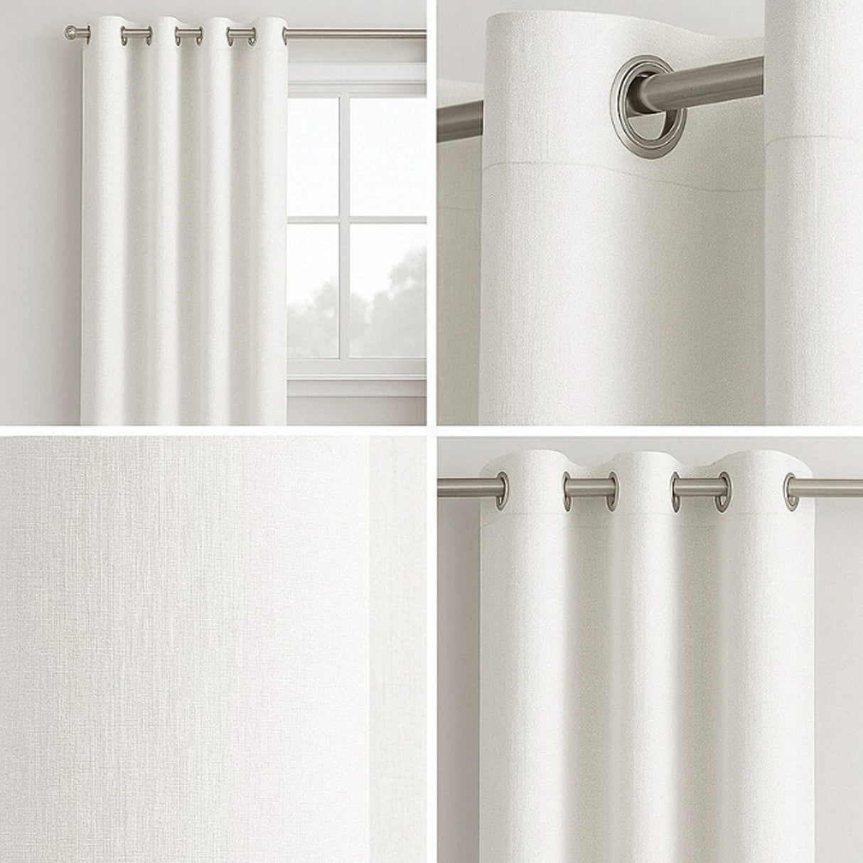Cortina Semiblackout Blanco 270x200cm Doble Faz Fondo Entero