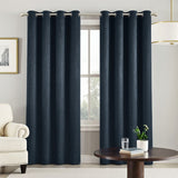 Cortina Semiblackout Azul Oscuro 270x200cm Doble Faz Fondo Entero