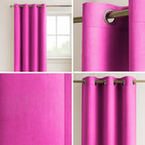 Cortina Semiblackout Fucsia 270x200cm Doble Faz Fondo Entero