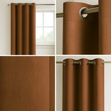 Cortina Semiblackout Café 270x200cm Doble Faz Fondo Entero