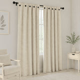Cortina Jacquard Tradicional Beige 270x215cm Doble Faz de Simbolos Geometricos