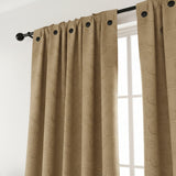 Cortina Jacquard Tradicional Beige Oscuro 270x215cm Doble Faz de Simbolos Geometricos