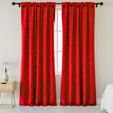 Cortina Jacquard Tradicional Rojo 270x215cm Doble Faz de Simbolos Geometricos