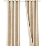 Cortina Jacquard Tradicional Premium Beige Claro 270x200cm Acústica de Figuras Geometricas