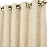 Juego de Cortinas Jacquard Premium Beige Claro 270x200cm de Figuras Geometricas