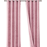 Juego de Cortinas Jacquard Premium Rosa 270x200cm de Figuras Geometricas