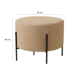 Sala Beige y Amaretto 76x90cm con Una Poltrona Reclinable Un Puff y Una Mesa de Centro
