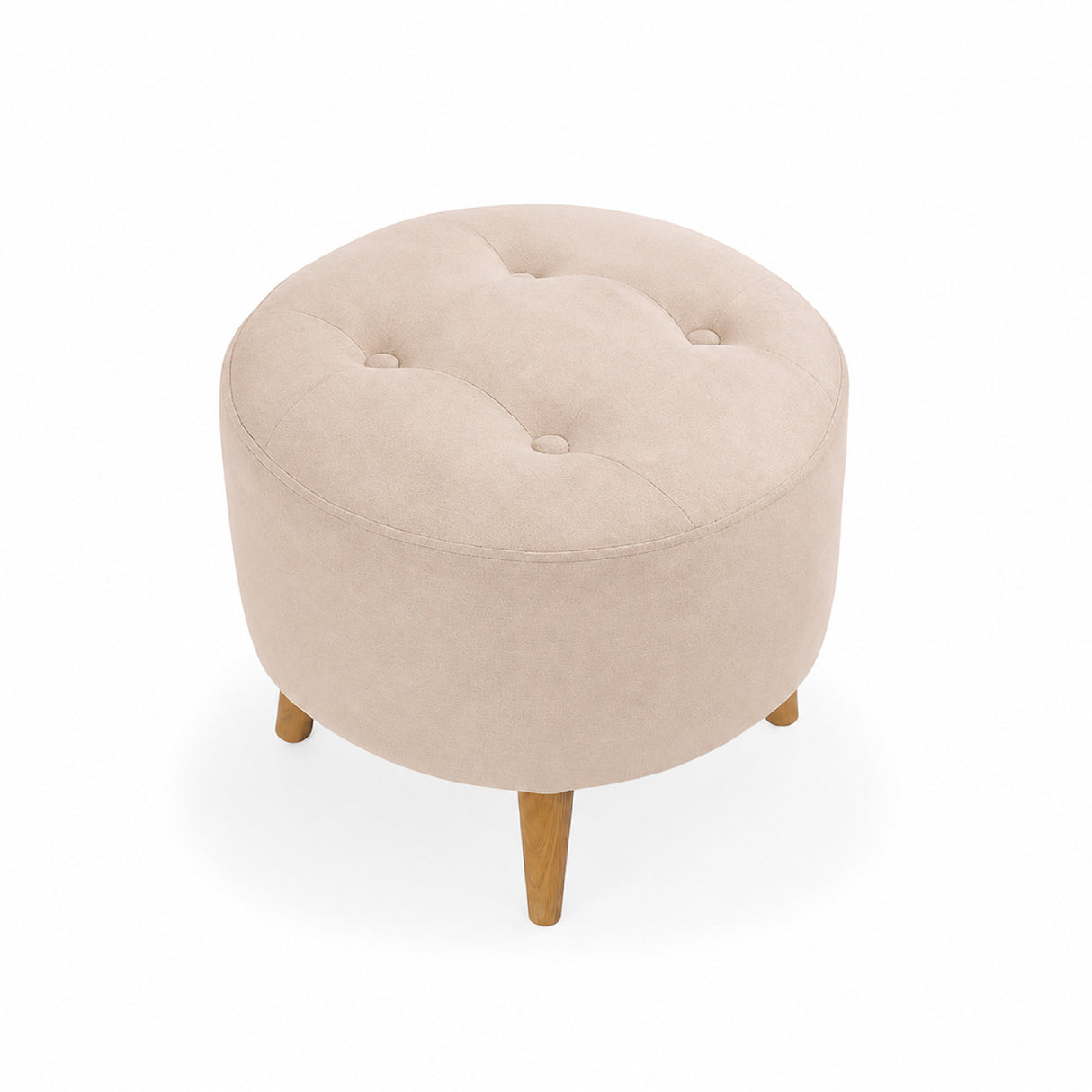 Sala Beige y Blanco 145x45cm con Un Sofá Cama Baúl Un Puff y Una Mesa de Centro