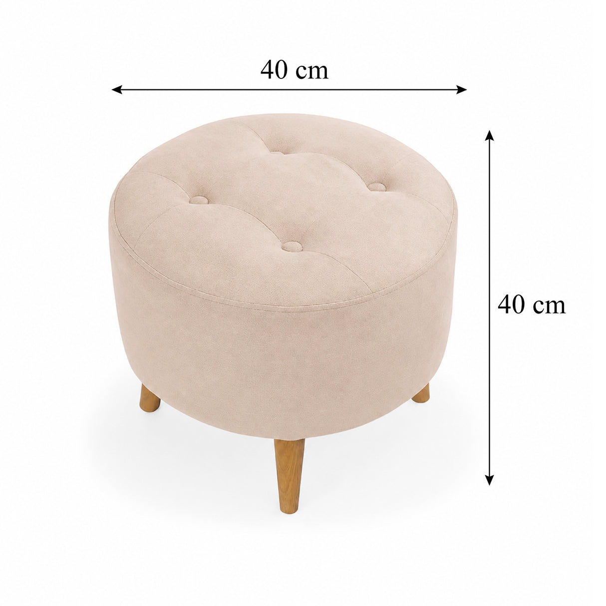 Sala Beige y Blanco 145x45cm con Un Sofá Cama Baúl Un Puff y Una Mesa de Centro