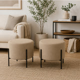 Set X 2 Puffs Dubai Beige 40x40cm de Un Puesto sin Apoya Brazos