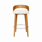 Silla Bar Odet Beige 44x95cm Circular con Espaldar sin Apoya Brazos