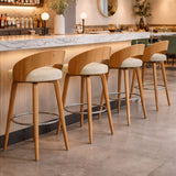 Silla Bar Odet Beige 44x95cm Circular con Espaldar sin Apoya Brazos
