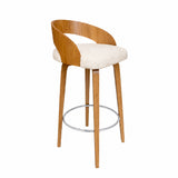 Set x 2 Sillas Bar Odet Beige 44x95cm Circular con Espaldar sin Apoya Brazos