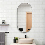 Espejo de Pared Rainbow Gris Grafito 50x100cm Ovalado con Marco En PVC