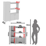 Alacena Niza Blanco 96.5x119cm con Tres Puertas y con Patas