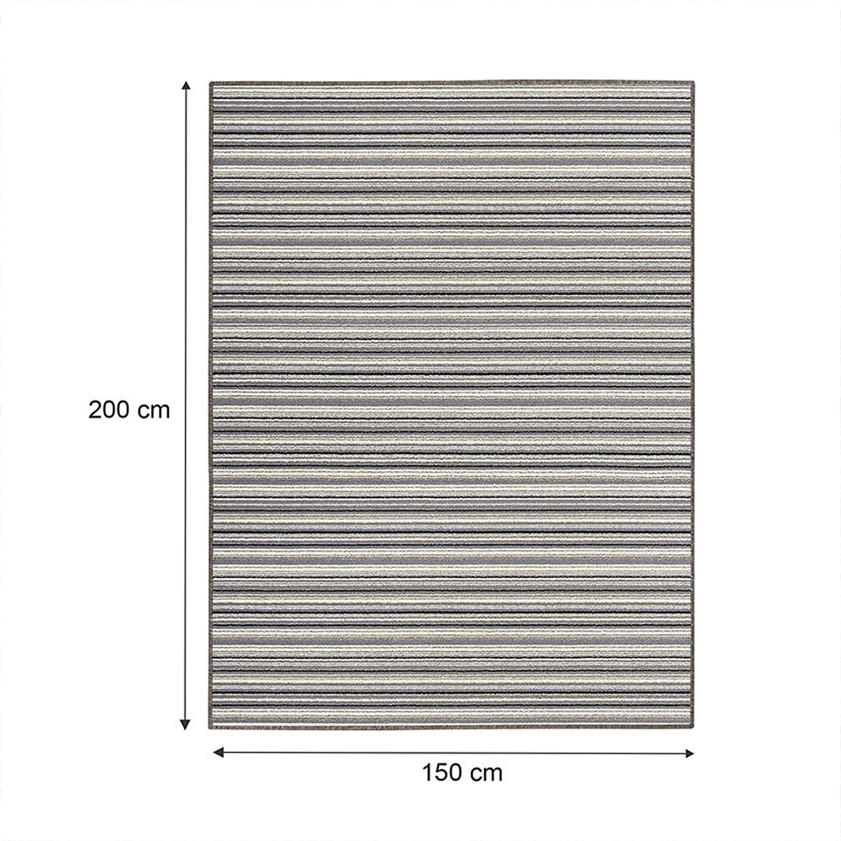 Alfombra Newark Negro y Multicolor 150x200cm Rectangular Suave para Sala De Estar de Lineas